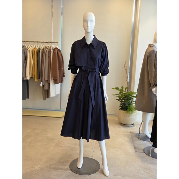 [여주점] [더 아이잗] 여성 건플랩 디테일 코튼 셔츠 원피스(IP3P0OP521)