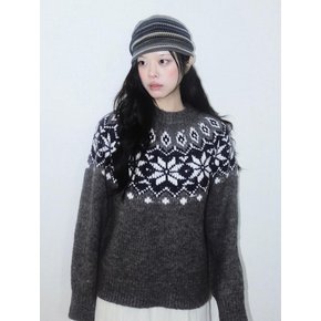 Alpaca Snow Flower Nordic Knit_CTK227(3Color)