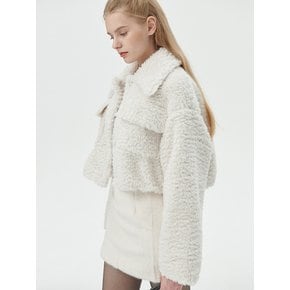 Fluffy Pocket Crop Jacket [3color]