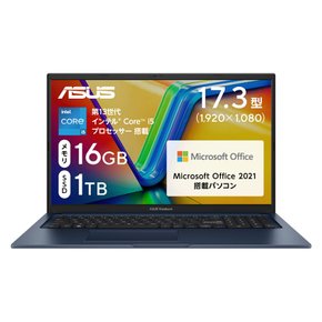 아수스 비보북 17 X1704VA 오피스 윈도우 11 와이파이 6E 16GB SSD1TB 웹 2.1kg X1704VA-AU162WS