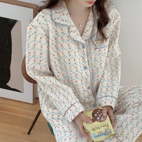 릴리즈 플라워 수면 잠옷 파자마 세트