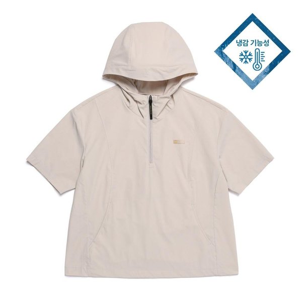 [여주점] N252WTS170 여성 프로즌큐브 반팔 후디 OAK BEIGE