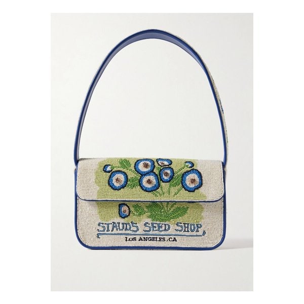 스타우드 토미 비즈 장식 자수 새틴 숄더 백 크림 1647597357747025