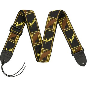 모노그램 통기타 일렉기타 베이스 스트랩 멜빵 MONOGRAMMED Black/Yellow/Brown
