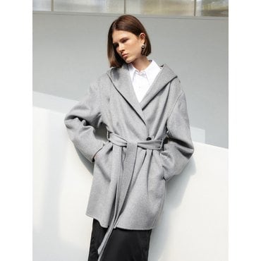 HACIE HANDMADE CASHMERE HOODED COAT [3COLORS]