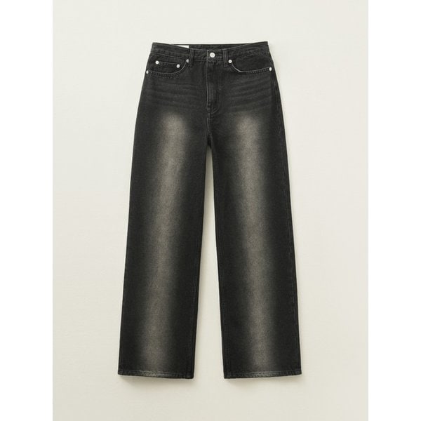 브루클린 뉴트로 와이드 워시드 데님 팬츠_뉴트로 블랙