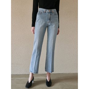 Line straight denim pants