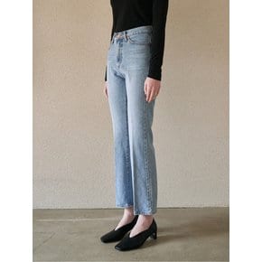 Line straight denim pants