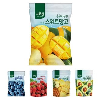 웰팜 자연원 두번엄선한 냉동과일 5팩 5종모음(망고,블루베리,딸기,파인애플,아보카도)