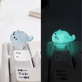 키캡 야광 아기물범 정면쏙 포인트 커스텀 기계식 키보드 꾸미기 키캡놀이 클릭커 DIY