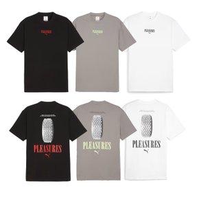 X 플레저스 그래픽 반팔 티셔츠 PLEASURES Graphic Tee 624096 01 02 62