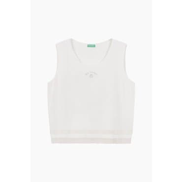 베네통 메쉬 패널 슬리브리스 니트BAKP72531