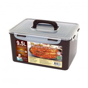 쿨맥시2 직사각 보관 밀폐용기 김치통 냉장고정리 반찬통 9.5L (초코)