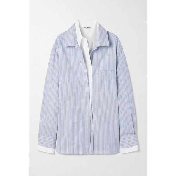 레이어드 스트라이프 코튼 포플린 셔츠 46376663162871111