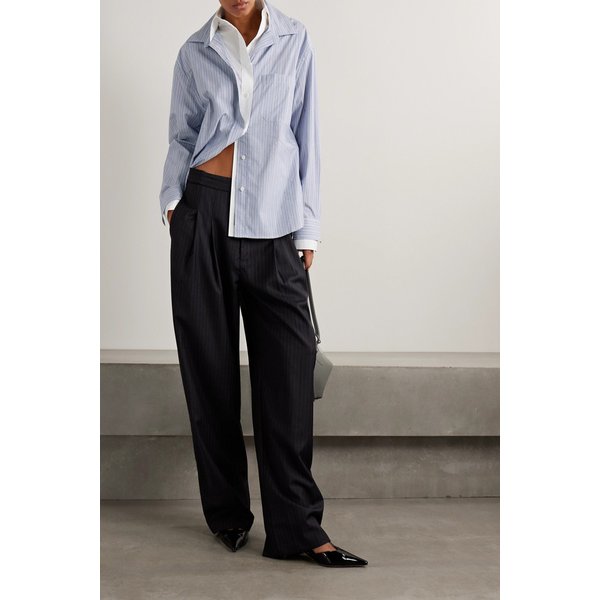 레이어드 스트라이프 코튼 포플린 셔츠 46376663162871111