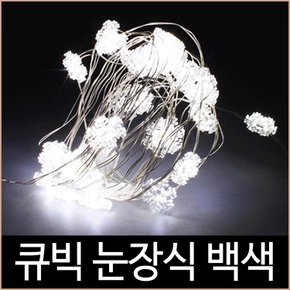 크리스마스 퍼스트 큐빅 눈장식 50구 LED 2W 백색 USB 눈꽃