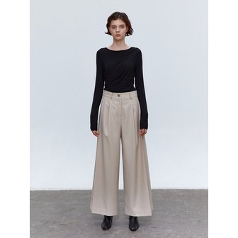 모한 TOF DIAGONAL TUCK TROUSER BEIGE