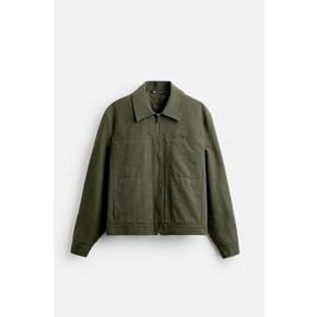 포켓 크롭핏 재킷 0706/345 DARK KHAKI