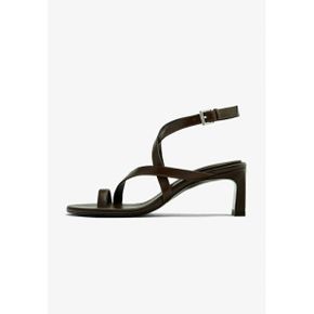 4564736 Massimo Dutti WITH CROSSOVER STRAPS - T-bar sandals dark brown