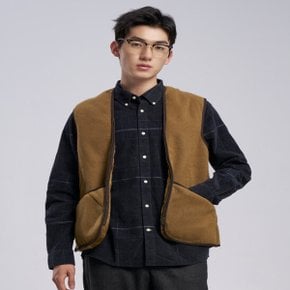 [24FW][Barbour] 남성 브라운 Warm Pile Waistcoat Zip 베스트