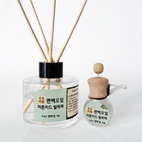 프리미엄 편백오일 피톤치드 탈취제 L원형 디퓨저 50ml + 차량용 세트