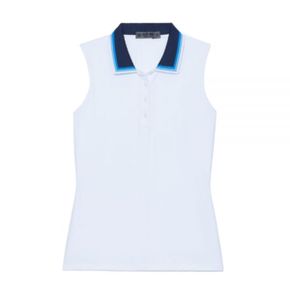 GFORE 지포어 DETAILED COLLAR SLEEVELESS POLO (G4LS23K860D-SNO) (여성 디테일 칼라 슬리브리