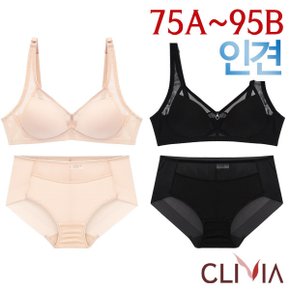 노와이어 인견 풀컵 무빙몰드브라팬티2종(CLB1787)75A-95B