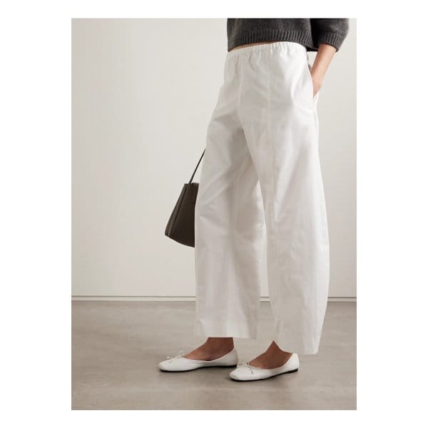 케이트 샬롯 가죽 발레리나 플랫 화이트 46376663162859089