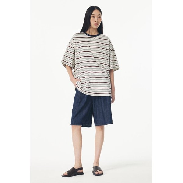 스트라이프 포켓 반팔티셔츠 91U5222172006