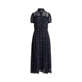 여성 러플 트림 플래드 드레스(WMPODRSNFA20740999)
