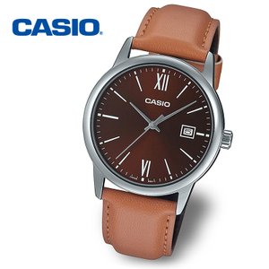 카시오 [정품] CASIO 카시오 MTP-V002L-5B3 남성 가죽 수능 손목시계