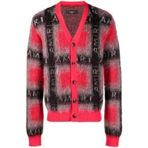 로고 플레이드 가디건 AW22MKC012