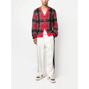 로고 플레이드 가디건 AW22MKC012