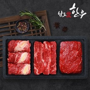 [냉장][남도애한우] 한우 1등급 구이세트 3호 (꽃등심+채끝+산적)/팩당500g