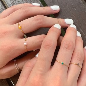 MINIMI NATURAL STONE & PEARL RINGS PRR041