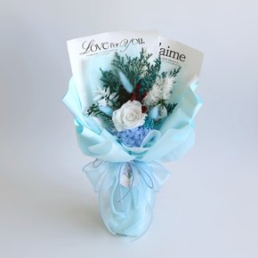 사랑을 담은 프리저브드 블루 꽃다발 예쁜꽃다발 꽃당일배송 전국꽃배달 기념일 생일 꽃선물