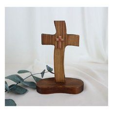  가온블레싱 소나무탁상십자가-미니십자가