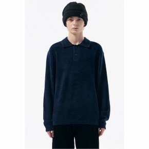 Navy Chenille Collar Sweater_CWWAW24811NYD