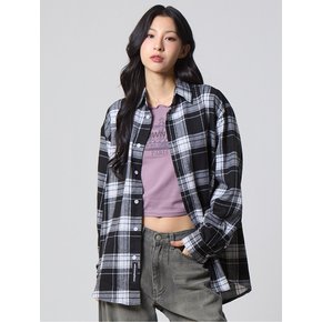 플라넷 오버핏 체크 셔츠 블랙_Planet Over Fit Check Shirt Black