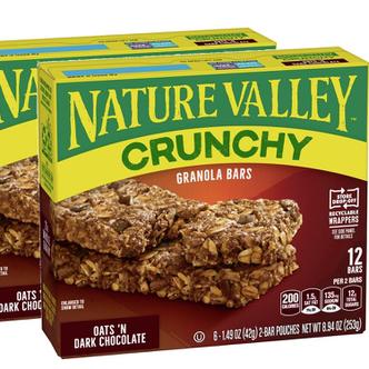  [해외직구] Nature Valley 네이처입밸리 크런치 그래놀라 바 오트 앤 다크초콜릿 42g 12입 2팩