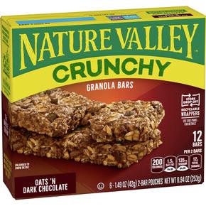 [해외직구] Nature Valley 네이처입밸리 크런치 그래놀라 바 오트 앤 다크초콜릿 42g 12입 2팩