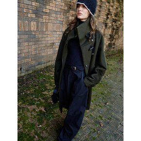 Oscar woodbutton wool coat