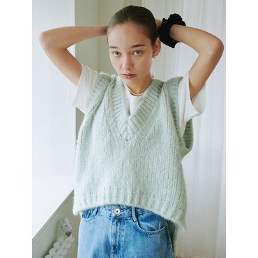 가니송 Cotton Candy Wool Knit Vest(4 colors)