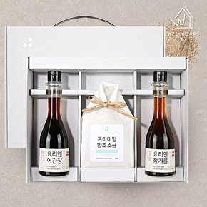 [웰굿]프리미엄 조미료 선물세트 2호(참기름,어간장,함초400g)