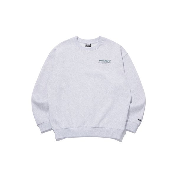 컬러센슈얼 오버 기모 맨투맨 (기모 안감)_화이트멜란지