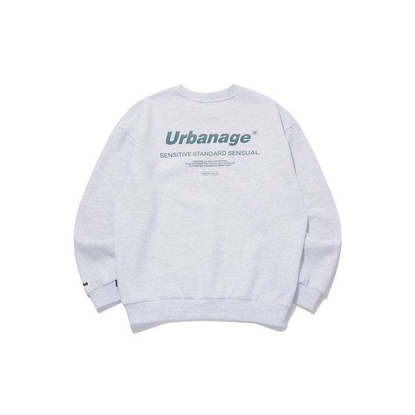 컬러센슈얼 오버 기모 맨투맨 (기모 안감)_화이트멜란지