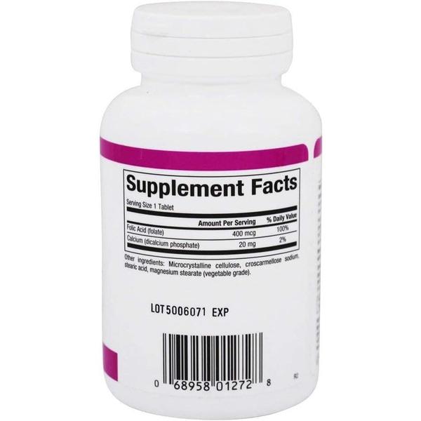 [해외직구] 네츄럴팩터스 엽산 폴릭엑시드 400mcg 90정 Natural Factors Folic Acid 400 mcg 90 Tablets