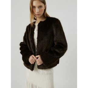 [리퍼브] COZY faux fur jacket [dk.brown]