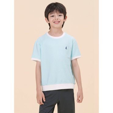 빈폴키즈 *SSG몰특가*[BEANPOLE KIDS]핫썸머 세로 스트라이프 티셔츠  라이트 그린 (BI4442U06L)