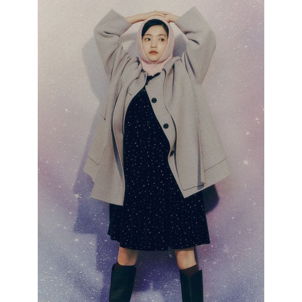 벨벳 믹스 셔링 원피스_T238MOP240W